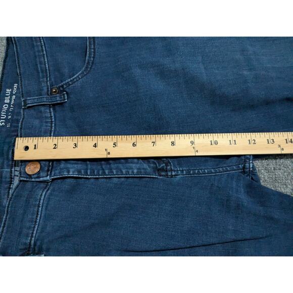 Mugsy Studio Blue Jeans Mens Size 42x30 (38x25) Straight Leg Stretch - Picture 6 of 11